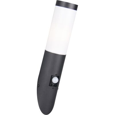 BES LED LED Tuinverlichting - Wandlamp Buitenlamp - Trion Toto - E27 Fitting - met Bewegingssensor - IP44 - Mat Zwart - RVS BES LED LED Tuinverlichting - Wandlamp Buitenlamp - Trion Toto - E27 Fitting - met Bewegingssensor - IP44 - Mat Zwart - RVS