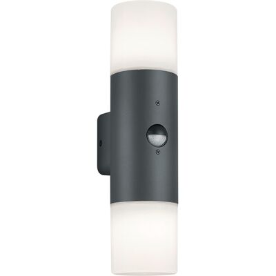 BES LED LED Tuinverlichting met Bewegingssensor- Wandlamp Buitenlamp - Trion Hosina Up and Down - E27 Fitting - 2-lichts - Spatwaterdicht IP44 - Mat Antraciet - Aluminium BES LED LED Tuinverlichting met Bewegingssensor- Wandlamp Buitenlamp - Trion Hosina Up and Down - E27 Fitting - 2-lichts - Spatwaterdicht IP44 - Mat Antraciet - Aluminium
