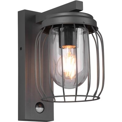 BES LED LED Tuinverlichting met Bewegingssensor - Wandlamp - Trion Tinolo - E27 Fitting - Spatwaterdicht IP44 - Rond - Mat Antraciet - Aluminium BES LED LED Tuinverlichting met Bewegingssensor - Wandlamp - Trion Tinolo - E27 Fitting - Spatwaterdicht IP44 - Rond - Mat Antraciet - Aluminium