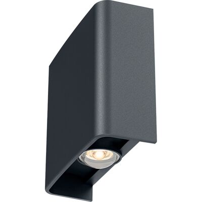 BES LED LED Wandlamp - Brinton Victo - Up & Down - 2W 180lm - Warm Wit 3000K - Voor Buiten en Binnen - Waterdicht IP65 - Rechthoek - Antraciet BES LED LED Wandlamp - Brinton Victo - Up & Down - 2W 180lm - Warm Wit 3000K - Voor Buiten en Binnen - Waterdicht IP65 - Rechthoek - Antraciet