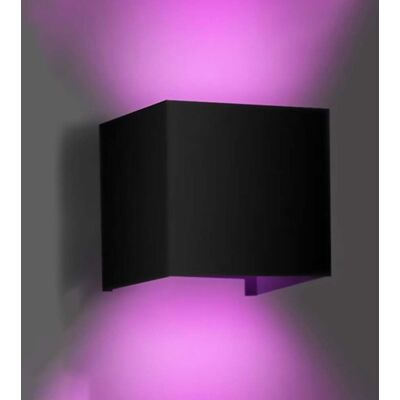 LED Wandlamp - Velvalux - Up & Down - 9W - Smart WiFi + Bluetooth - RGBW - Dimbaar - Instelbare Stralingshoek - Kubus - Zwart - Voor Buiten en Binnen - Waterdicht IP65 LED Wandlamp - Velvalux - Up & Down - 9W - Smart WiFi + Bluetooth - RGBW - Dimbaar - Instelbare Stralingshoek - Kubus - Zwart - Voor Buiten en Binnen - Waterdicht IP65