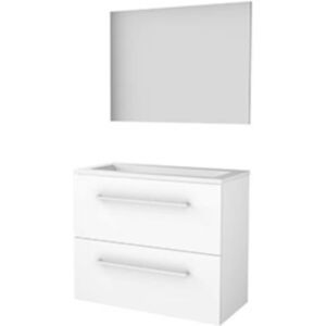 Basic Line Basic-Line Basic 39 Badkamermeubelset - Ondiep - 80 x 39 cm - Met Grepen - 2 Lades - Acryl Wastafel - Zonder Kraangat - Spiegel - Ice White Basic Line Basic-Line Basic 39 Badkamermeubelset - Ondiep - 80 x 39 cm - Met Grepen - 2 Lades - Acryl Wastafel - Zonder Kraangat - Spiegel - Ice White