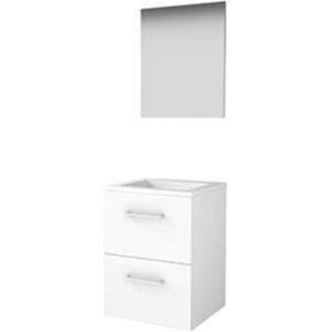 Basic Line Basic-Line Basic 46 Badkamermeubelset - 50 x 46 cm - Met Grepen - 2 Lades - Acryl Wastafel - Zonder Kraangat - Spiegel - Ice White Basic Line Basic-Line Basic 46 Badkamermeubelset - 50 x 46 cm - Met Grepen - 2 Lades - Acryl Wastafel - Zonder Kraangat - Spiegel - Ice White