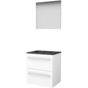 Basic Line Basic-Line Basic 46 Badkamermeubelset - 60 x 46 cm - Met Grepen - 2 Lades - Hardstenen Wastafel - 1 Kraangat - Spiegel - Ice White Basic Line Basic-Line Basic 46 Badkamermeubelset - 60 x 46 cm - Met Grepen - 2 Lades - Hardstenen Wastafel - 1 Kraangat - Spiegel - Ice White