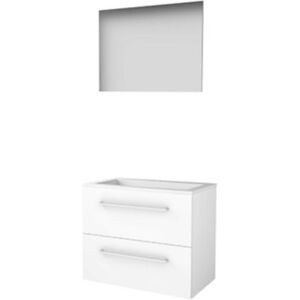 Basic Line Basic-Line Basic 46 Badkamermeubelset - 80 x 46 cm - Met Grepen - 2 Lades - Acryl Wastafel - 1 Kraangat - Spiegel - Ice White Basic Line Basic-Line Basic 46 Badkamermeubelset - 80 x 46 cm - Met Grepen - 2 Lades - Acryl Wastafel - 1 Kraangat - Spiegel - Ice White