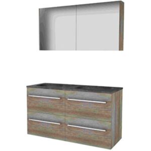 Basic Line Basic-Line Comfort 46 Badkamermeubelset - 120 x 46 cm - Met Grepen - 4 Lades - Hardstenen Wastafel - Zonder Kraangat - Spiegelkast - Scotch Oak Basic Line Basic-Line Comfort 46 Badkamermeubelset - 120 x 46 cm - Met Grepen - 4 Lades - Hardstenen Wastafel - Zonder Kraangat - Spiegelkast - Scotch Oak