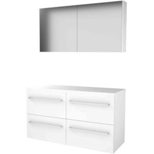 Basic Line Basic-Line Comfort 46 Badkamermeubelset - 120 x 46 cm - Met Grepen - 4 Lades - Wastafelblad - Spiegelkast - Ice White Basic Line Basic-Line Comfort 46 Badkamermeubelset - 120 x 46 cm - Met Grepen - 4 Lades - Wastafelblad - Spiegelkast - Ice White