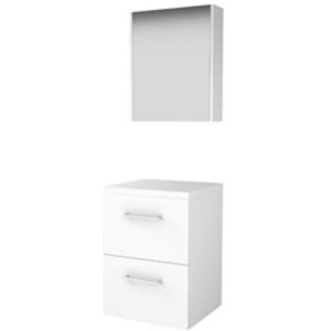 Basic Line Basic-Line Comfort 46 Badkamermeubelset - 50 x 46 cm - Met Grepen - 2 Lades - Wastafelblad - Spiegelkast - Ice White Basic Line Basic-Line Comfort 46 Badkamermeubelset - 50 x 46 cm - Met Grepen - 2 Lades - Wastafelblad - Spiegelkast - Ice White