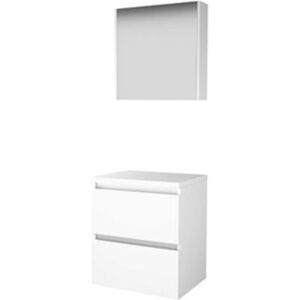 Basic Line Basic-Line Comfort 46 Badkamermeubelset - 60 x 46 cm - Greeploos - 2 Lades - Wastafelblad - Spiegelkast - Ice White Basic Line Basic-Line Comfort 46 Badkamermeubelset - 60 x 46 cm - Greeploos - 2 Lades - Wastafelblad - Spiegelkast - Ice White