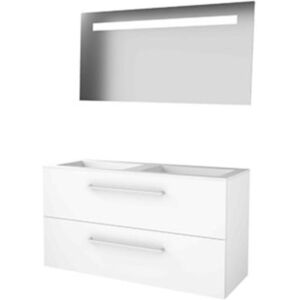 Basic Line Basic-Line Economic 46 Badkamermeubelset - 120 x 46 cm - Met Grepen - 4 Lades - Acryl Wastafel - Zonder Kraangat - Spiegel met LED Verlichting - Ice White Basic Line Basic-Line Economic 46 Badkamermeubelset - 120 x 46 cm - Met Grepen - 4 Lades - Acryl Wastafel - Zonder Kraangat - Spiegel met LED Verlichting - Ice White