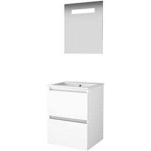 Basic Line Basic-Line Economic 46 Badkamermeubelset - 50 x 46 cm - Greeploos - 2 Lades - Keramische Wastafel - 1 Kraangat - Spiegel met LED Verlichting - Ice White Basic Line Basic-Line Economic 46 Badkamermeubelset - 50 x 46 cm - Greeploos - 2 Lades - Keramische Wastafel - 1 Kraangat - Spiegel met LED Verlichting - Ice White