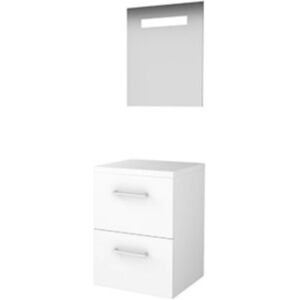 Basic Line Basic-Line Economic 46 Badkamermeubelset - 50 x 46 cm - Met Grepen - 2 Lades - Wastafelblad - Spiegel met LED Verlichting - Ice White Basic Line Basic-Line Economic 46 Badkamermeubelset - 50 x 46 cm - Met Grepen - 2 Lades - Wastafelblad - Spiegel met LED Verlichting - Ice White