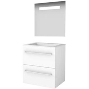 Basic Line Basic-Line Economic 46 Badkamermeubelset - 60 x 46 cm - Met Grepen - 2 Lades - Acryl Wastafel - 1 Kraangat - Spiegel met LED Verlichting - Ice White Basic Line Basic-Line Economic 46 Badkamermeubelset - 60 x 46 cm - Met Grepen - 2 Lades - Acryl Wastafel - 1 Kraangat - Spiegel met LED Verlichting - Ice White