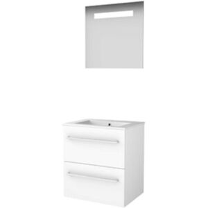 Basic Line Basic-Line Economic 46 Badkamermeubelset - 60 x 46 cm - Met Grepen - 2 Lades - Keramische Wastafel - 1 Kraangat - Spiegel met LED Verlichting - Ice White Basic Line Basic-Line Economic 46 Badkamermeubelset - 60 x 46 cm - Met Grepen - 2 Lades - Keramische Wastafel - 1 Kraangat - Spiegel met LED Verlichting - Ice White