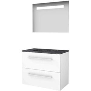 Basic Line Basic-Line Economic 46 Badkamermeubelset - 80 x 46 cm - Met Grepen - 2 Lades - Hardstenen Wastafel - Zonder Kraangat - Spiegel met LED Verlichting - Ice White Basic Line Basic-Line Economic 46 Badkamermeubelset - 80 x 46 cm - Met Grepen - 2 Lades - Hardstenen Wastafel - Zonder Kraangat - Spiegel met LED Verlichting - Ice White