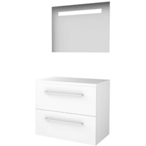 Basic Line Basic-Line Economic 46 Badkamermeubelset - 80 x 46 cm - Met Grepen - 2 Lades - Wastafelblad - Spiegel met LED Verlichting - Ice White Basic Line Basic-Line Economic 46 Badkamermeubelset - 80 x 46 cm - Met Grepen - 2 Lades - Wastafelblad - Spiegel met LED Verlichting - Ice White