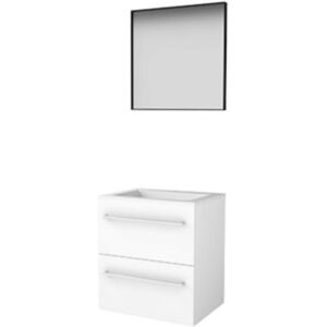 Basic Line Basic-Line Framed 46 Badkamermeubelset - 60 x 46 cm - Met Grepen - 2 Lades - Acryl Wastafel - 1 Kraangat - Spiegel met Zwart Aluminium Frame - Ice White Basic Line Basic-Line Framed 46 Badkamermeubelset - 60 x 46 cm - Met Grepen - 2 Lades - Acryl Wastafel - 1 Kraangat - Spiegel met Zwart Aluminium Frame - Ice White