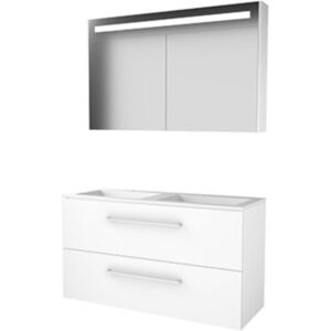 Basic Line Basic-Line Premium 46 Badkamermeubelset - 120 x 46 cm - Met Grepen - 2 Lades - Acryl Wastafel - 2 Kraangaten - Spiegelkast met LED Verlichting - Ice White Basic Line Basic-Line Premium 46 Badkamermeubelset - 120 x 46 cm - Met Grepen - 2 Lades - Acryl Wastafel - 2 Kraangaten - Spiegelkast met LED Verlichting - Ice White