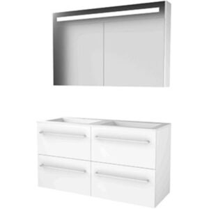 Basic Line Basic-Line Premium 46 Badkamermeubelset - 120 x 46 cm - Met Grepen - 4 Lades - Acryl Wastafel - 2 Kraangaten - Spiegelkast met LED Verlichting - Ice White Basic Line Basic-Line Premium 46 Badkamermeubelset - 120 x 46 cm - Met Grepen - 4 Lades - Acryl Wastafel - 2 Kraangaten - Spiegelkast met LED Verlichting - Ice White