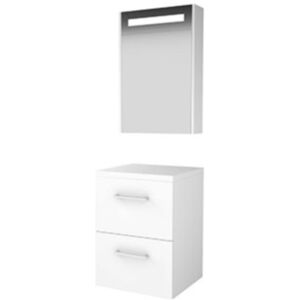 Basic Line Basic-Line Premium 46 Badkamermeubelset - 50 x 46 cm - Met Grepen - 2 Lades - Wastafelblad - Spiegelkast met LED Verlichting - Ice White Basic Line Basic-Line Premium 46 Badkamermeubelset - 50 x 46 cm - Met Grepen - 2 Lades - Wastafelblad - Spiegelkast met LED Verlichting - Ice White