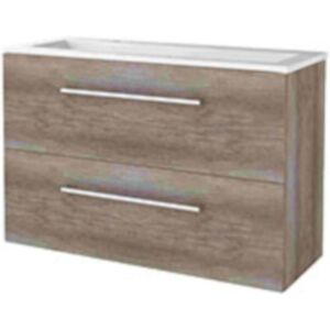 Basic Line Basic-Line Start 39 Badkamermeubelset - Ondiep - 100 x 39 cm - Met Grepen - 2 Lades - Acryl Wastafel - 2 Kraangaten - Scotch Oak Basic Line Basic-Line Start 39 Badkamermeubelset - Ondiep - 100 x 39 cm - Met Grepen - 2 Lades - Acryl Wastafel - 2 Kraangaten - Scotch Oak