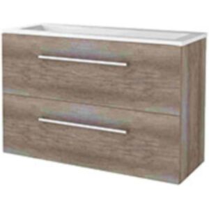 Basic Line Basic-Line Start 39 Badkamermeubelset - Ondiep - 100 x 39 cm - Met Grepen - 2 Lades - Acryl Wastafel - Zonder Kraangat - Scotch Oak Basic Line Basic-Line Start 39 Badkamermeubelset - Ondiep - 100 x 39 cm - Met Grepen - 2 Lades - Acryl Wastafel - Zonder Kraangat - Scotch Oak