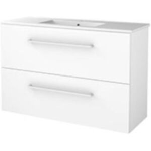 Basic Line Basic-Line Start 39 Badkamermeubelset - Ondiep - 100 x 39 cm - Met Grepen - 2 Lades - Keramische Wastafel - 1 Kraangat - Ice White Basic Line Basic-Line Start 39 Badkamermeubelset - Ondiep - 100 x 39 cm - Met Grepen - 2 Lades - Keramische Wastafel - 1 Kraangat - Ice White