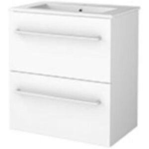 Basic Line Basic-Line Start 39 Badkamermeubelset - Ondiep - 60 x 39 cm - Met Grepen - 2 Lades - Keramische Wastafel - 1 Kraangat - Ice White Basic Line Basic-Line Start 39 Badkamermeubelset - Ondiep - 60 x 39 cm - Met Grepen - 2 Lades - Keramische Wastafel - 1 Kraangat - Ice White