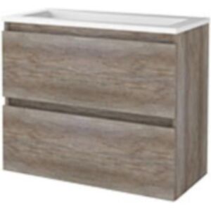 Basic Line Basic-Line Start 39 Badkamermeubelset - Ondiep - 80 x 39 cm - Greeploos - 2 Lades - Acryl Wastafel - Zonder Kraangat - Scotch Oak Basic Line Basic-Line Start 39 Badkamermeubelset - Ondiep - 80 x 39 cm - Greeploos - 2 Lades - Acryl Wastafel - Zonder Kraangat - Scotch Oak