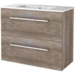 Basic Line Basic-Line Start 39 Badkamermeubelset - Ondiep - 80 x 39 cm - Met Grepen - 2 Lades - Keramische Wastafel - 1 Kraangat - Scotch Oak Basic Line Basic-Line Start 39 Badkamermeubelset - Ondiep - 80 x 39 cm - Met Grepen - 2 Lades - Keramische Wastafel - 1 Kraangat - Scotch Oak
