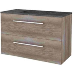 Basic Line Basic-Line Start 46 Badkamermeubelset - 100 x 46 cm - Met Grepen - 2 Lades - Hardstenen Wastafel - 1 Kraangat - Scotch Oak Basic Line Basic-Line Start 46 Badkamermeubelset - 100 x 46 cm - Met Grepen - 2 Lades - Hardstenen Wastafel - 1 Kraangat - Scotch Oak