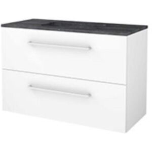 Basic Line Basic-Line Start 46 Badkamermeubelset - 100 x 46 cm - Met Grepen - 2 Lades - Hardstenen Wastafel - Zonder Kraangat - Ice White Basic Line Basic-Line Start 46 Badkamermeubelset - 100 x 46 cm - Met Grepen - 2 Lades - Hardstenen Wastafel - Zonder Kraangat - Ice White