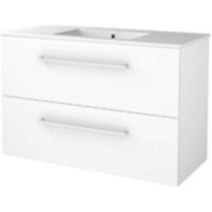 Basic Line Basic-Line Start 46 Badkamermeubelset - 100 x 46 cm - Met Grepen - 2 Lades - Keramische Wastafel - 1 Kraangat - Ice White Basic Line Basic-Line Start 46 Badkamermeubelset - 100 x 46 cm - Met Grepen - 2 Lades - Keramische Wastafel - 1 Kraangat - Ice White