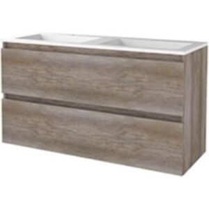 Basic Line Basic-Line Start 46 Badkamermeubelset - 120 x 46 cm - Greeploos - 2 Lades - Acryl Wastafel - 2 Kraangaten - Scotch Oak Basic Line Basic-Line Start 46 Badkamermeubelset - 120 x 46 cm - Greeploos - 2 Lades - Acryl Wastafel - 2 Kraangaten - Scotch Oak