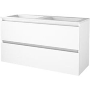 Basic Line Basic-Line Start 46 Badkamermeubelset - 120 x 46 cm - Greeploos - 2 Lades - Acryl Wastafel - Zonder Kraangat - Ice White Basic Line Basic-Line Start 46 Badkamermeubelset - 120 x 46 cm - Greeploos - 2 Lades - Acryl Wastafel - Zonder Kraangat - Ice White