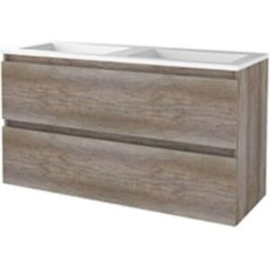 Basic Line Basic-Line Start 46 Badkamermeubelset - 120 x 46 cm - Greeploos - 2 Lades - Acryl Wastafel - Zonder Kraangat - Scotch Oak Basic Line Basic-Line Start 46 Badkamermeubelset - 120 x 46 cm - Greeploos - 2 Lades - Acryl Wastafel - Zonder Kraangat - Scotch Oak