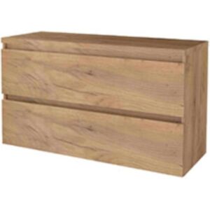 Basic Line Basic-Line Start 46 Badkamermeubelset - 120 x 46 cm - Greeploos - 2 Lades - Wastafelblad - Whisky Oak Basic Line Basic-Line Start 46 Badkamermeubelset - 120 x 46 cm - Greeploos - 2 Lades - Wastafelblad - Whisky Oak