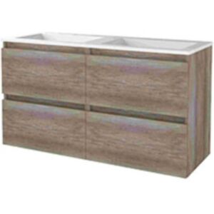 Basic Line Basic-Line Start 46 Badkamermeubelset - 120 x 46 cm - Greeploos - 4 Lades - Acryl Wastafel - 2 Kraangaten - Scotch Oak Basic Line Basic-Line Start 46 Badkamermeubelset - 120 x 46 cm - Greeploos - 4 Lades - Acryl Wastafel - 2 Kraangaten - Scotch Oak