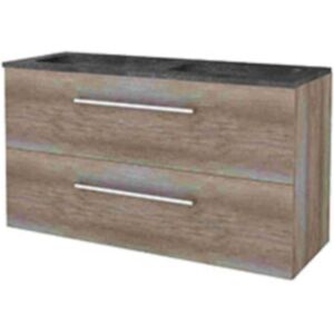 Basic Line Basic-Line Start 46 Badkamermeubelset - 120 x 46 cm - Met Grepen - 2 Lades - Hardstenen Wastafel - Zonder Kraangat - Scotch Oak Basic Line Basic-Line Start 46 Badkamermeubelset - 120 x 46 cm - Met Grepen - 2 Lades - Hardstenen Wastafel - Zonder Kraangat - Scotch Oak