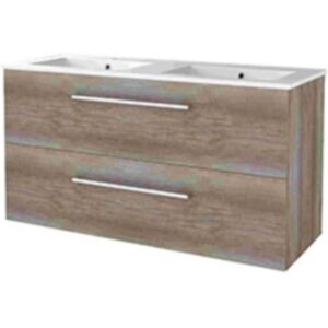 Basic Line Basic-Line Start 46 Badkamermeubelset - 120 x 46 cm - Met Grepen - 2 Lades - Keramische Wastafel - 2 Kraangaten - Scotch Oak Basic Line Basic-Line Start 46 Badkamermeubelset - 120 x 46 cm - Met Grepen - 2 Lades - Keramische Wastafel - 2 Kraangaten - Scotch Oak