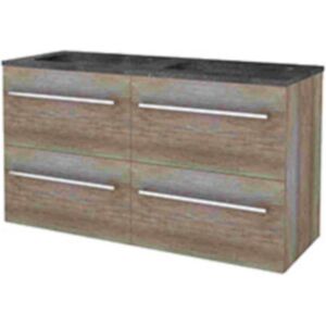 Basic Line Basic-Line Start 46 Badkamermeubelset - 120 x 46 cm - Met Grepen - 4 Lades - Hardstenen Wastafel - Zonder Kraangat - Scotch Oak Basic Line Basic-Line Start 46 Badkamermeubelset - 120 x 46 cm - Met Grepen - 4 Lades - Hardstenen Wastafel - Zonder Kraangat - Scotch Oak