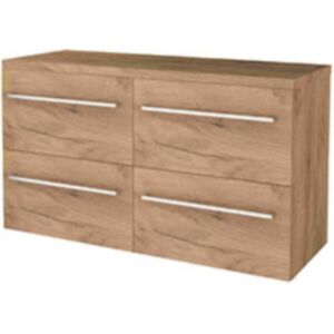 Basic Line Basic-Line Start 46 Badkamermeubelset - 120 x 46 cm - Met Grepen - 4 Lades - Wastafelblad - Whisky Oak Basic Line Basic-Line Start 46 Badkamermeubelset - 120 x 46 cm - Met Grepen - 4 Lades - Wastafelblad - Whisky Oak