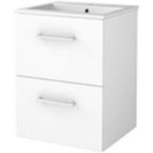 Basic Line Basic-Line Start 46 Badkamermeubelset - 50 x 46 cm - Met Grepen - 2 Lades - Keramische Wastafel - 1 Kraangat - Ice White Basic Line Basic-Line Start 46 Badkamermeubelset - 50 x 46 cm - Met Grepen - 2 Lades - Keramische Wastafel - 1 Kraangat - Ice White