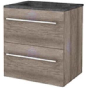 Basic Line Basic-Line Start 46 Badkamermeubelset - 60 x 46 cm - Met Grepen - 2 Lades - Hardstenen Wastafel - 1 Kraangat - Scotch Oak Basic Line Basic-Line Start 46 Badkamermeubelset - 60 x 46 cm - Met Grepen - 2 Lades - Hardstenen Wastafel - 1 Kraangat - Scotch Oak