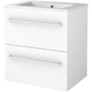 Basic Line Basic-Line Start 46 Badkamermeubelset - 60 x 46 cm - Met Grepen - 2 Lades - Keramische Wastafel - 1 Kraangat - Ice White Basic Line Basic-Line Start 46 Badkamermeubelset - 60 x 46 cm - Met Grepen - 2 Lades - Keramische Wastafel - 1 Kraangat - Ice White