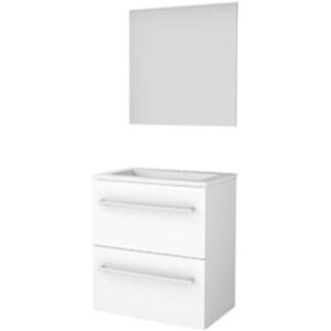 Basic Line Basic-Line Ultimate 39 Badkamermeubelset - Ondiep - 60 x 39 cm - Met Grepen - 2 Lades - Acryl Wastafel - 1 Kraangat - Spiegel met Indirecte LED Verlichting - Ice White Basic Line Basic-Line Ultimate 39 Badkamermeubelset - Ondiep - 60 x 39 cm - Met Grepen - 2 Lades - Acryl Wastafel - 1 Kraangat - Spiegel met Indirecte LED Verlichting - Ice White