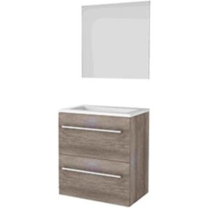 Basic Line Basic-Line Ultimate 39 Badkamermeubelset - Ondiep - 60 x 39 cm - Met Grepen - 2 Lades - Acryl Wastafel - Zonder Kraangat - Spiegel met Indirecte LED Verlichting - Scotch Oak Basic Line Basic-Line Ultimate 39 Badkamermeubelset - Ondiep - 60 x 39 cm - Met Grepen - 2 Lades - Acryl Wastafel - Zonder Kraangat - Spiegel met Indirecte LED Verlichting - Scotch Oak