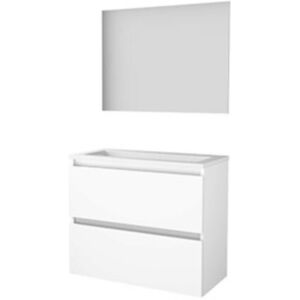 Basic Line Basic-Line Ultimate 39 Badkamermeubelset - Ondiep - 80 x 39 cm - Greeploos - 2 Lades - Acryl Wastafel - 1 Kraangat - Spiegel met Indirecte LED Verlichting - Ice White Basic Line Basic-Line Ultimate 39 Badkamermeubelset - Ondiep - 80 x 39 cm - Greeploos - 2 Lades - Acryl Wastafel - 1 Kraangat - Spiegel met Indirecte LED Verlichting - Ice White