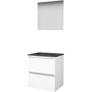 Basic Line Basic-Line Ultimate 46 Badkamermeubelset - 60 x 46 cm - Greeploos - 2 Lades - Hardstenen Wastafel - Zonder Kraangat - Spiegel met Indirecte LED Verlichting - Ice White Basic Line Basic-Line Ultimate 46 Badkamermeubelset - 60 x 46 cm - Greeploos - 2 Lades - Hardstenen Wastafel - Zonder Kraangat - Spiegel met Indirecte LED Verlichting - Ice White
