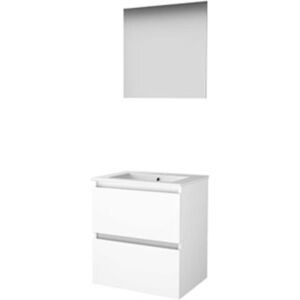Basic Line Basic-Line Ultimate 46 Badkamermeubelset - 60 x 46 cm - Greeploos - 2 Lades - Keramische Wastafel - 1 Kraangat - Spiegel met Indirecte LED Verlichting - Ice White Basic Line Basic-Line Ultimate 46 Badkamermeubelset - 60 x 46 cm - Greeploos - 2 Lades - Keramische Wastafel - 1 Kraangat - Spiegel met Indirecte LED Verlichting - Ice White